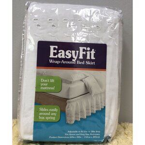 Easy Fit Queen/King White Bedskirt